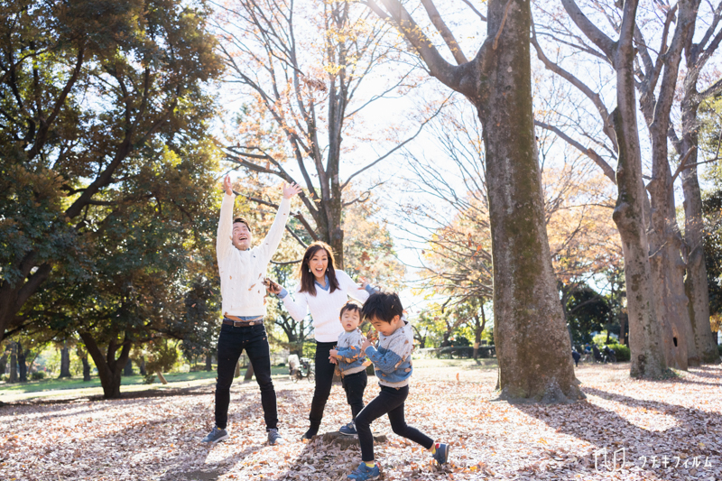 代々木公園での家族写真撮影