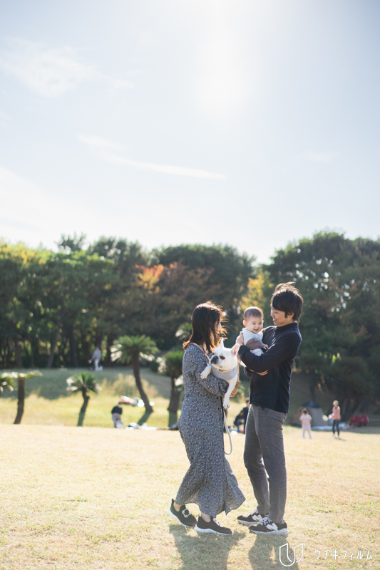 辻堂海浜公園での家族写真撮影