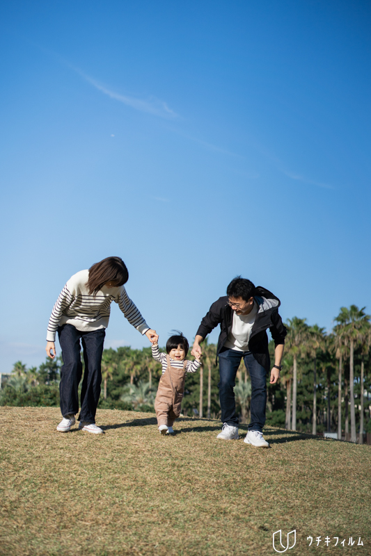 辻堂海浜公園での家族写真撮影