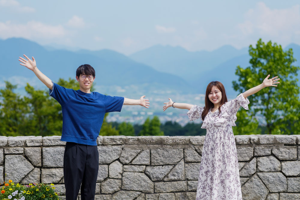 甲府フルーツ公園でのロケーション撮影