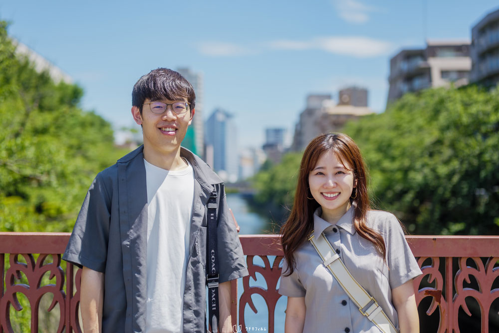 目黒川でのカップルフォト